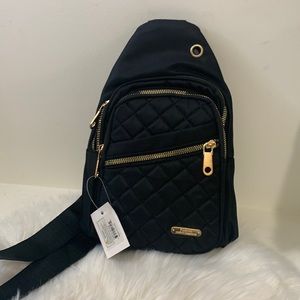 Black shoulder backpack purse Small